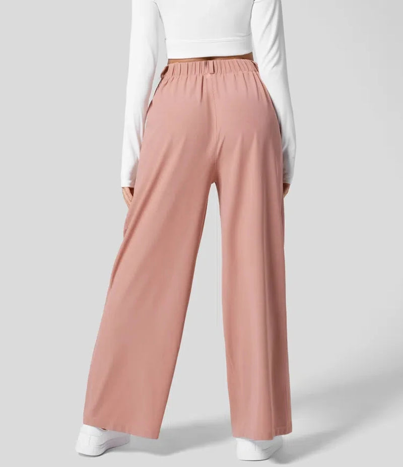 Elevate Your Style with Our Women's High-Waisted Plaid Wide-Leg Pants Featuring Pockets - Perfect for Every Casual Occasion!